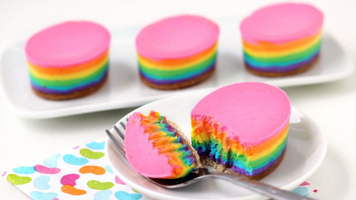 Rainbow Cheesecake Easter Eggs