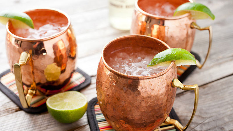 Moscow Mule in Copper Mugs