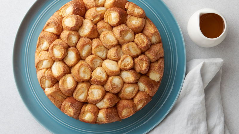 Maple French Toast Crescent Roll-Up Bake prepared recipe on a plate