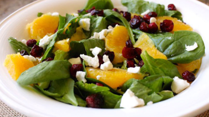 Cranberry, Orange and Goat Cheese Seasonal Salad