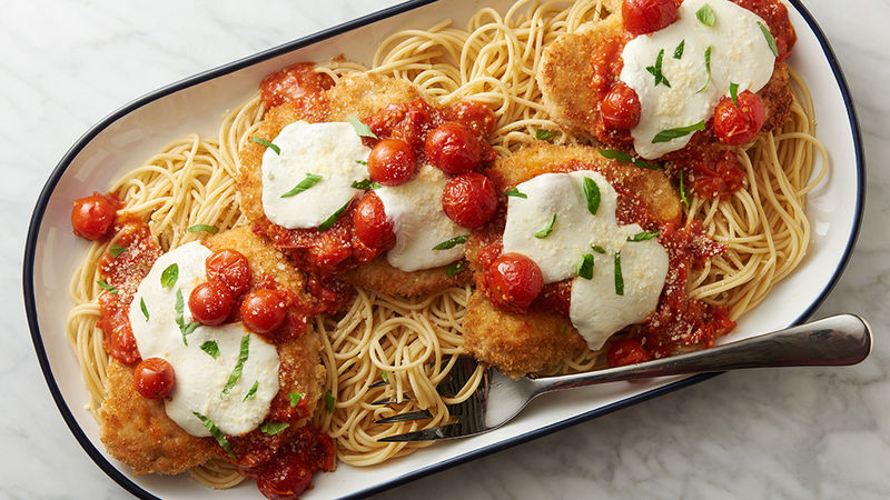 Chicken Parmesan with Roasted Cherry Tomato Sauce