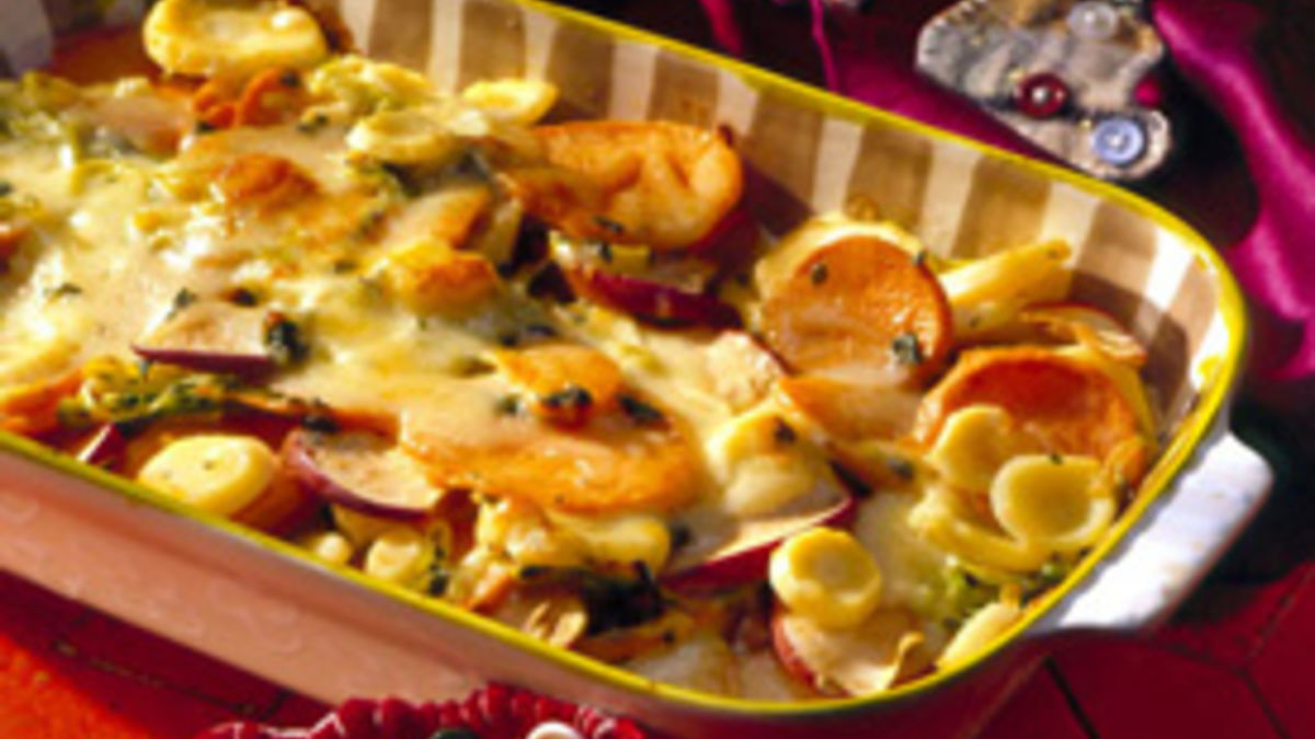 Leek-Apple-Yam Gratin