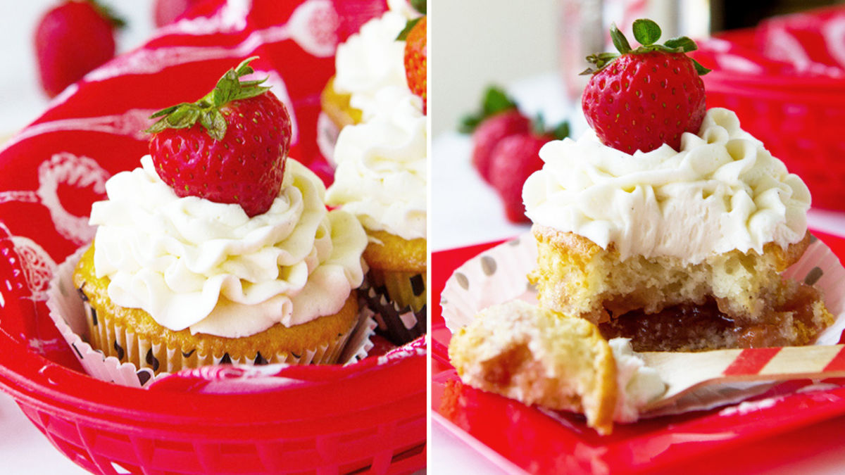 Strawberry Filled Cupcakes