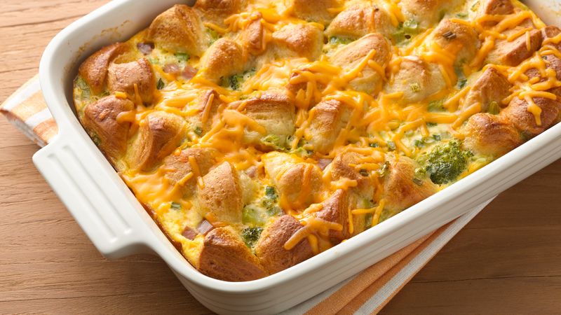 Cheesy Ham and Egg Bubble-Up Bake
