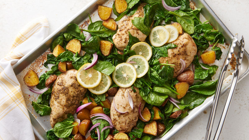 Sheet Pan Lemon Chicken and Potatoes prepared recipe