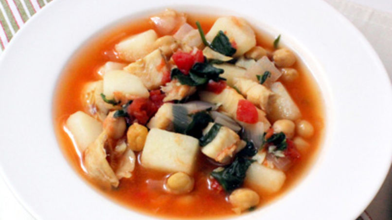 Chickpea Stew with Cod